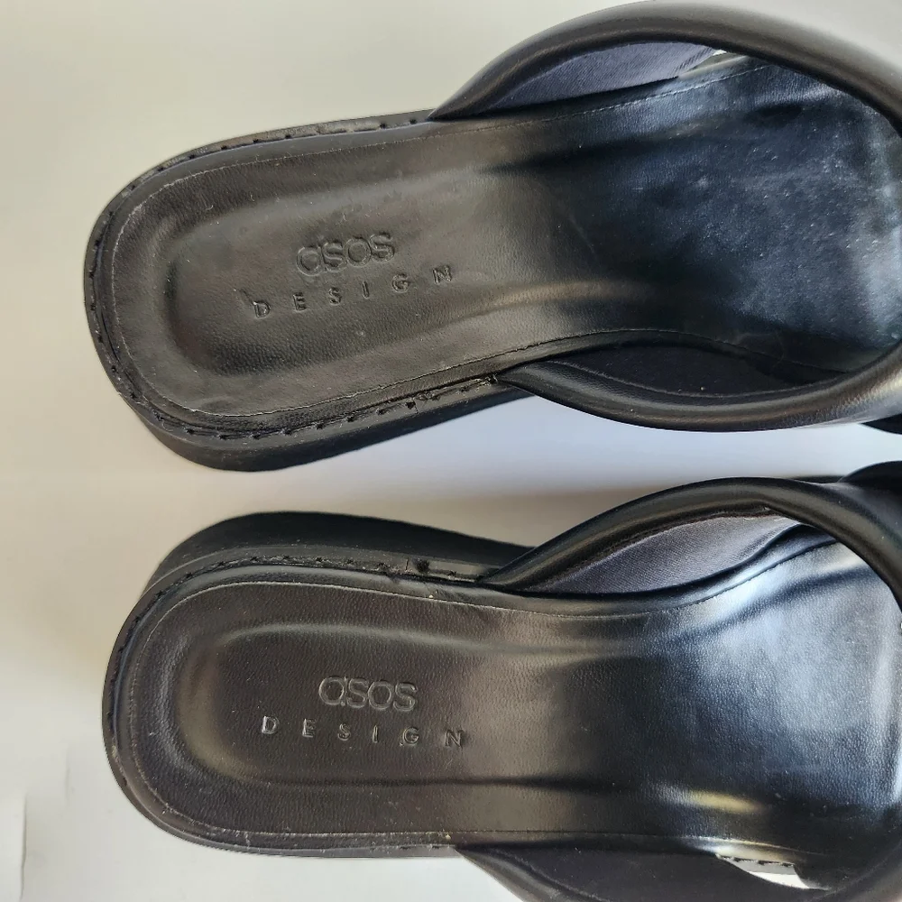 ASOS Black Platform Slide Sandals